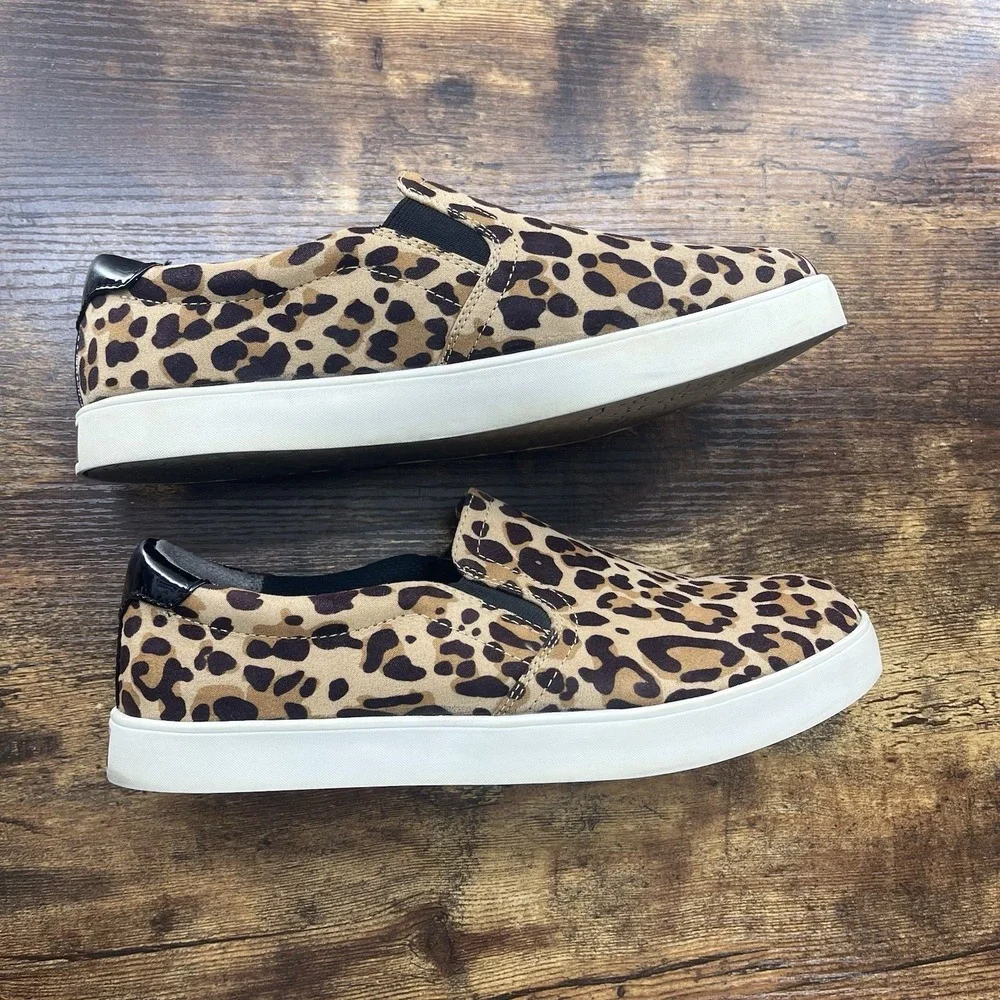 Dr. Scholls Leopard Print Loafers Size 8.5M Be Free Comfort Flats Slip On Casual